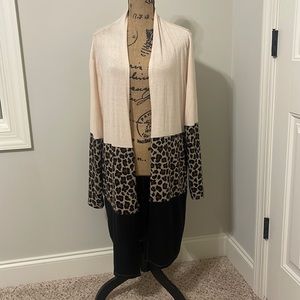 Long fall leopard cardigan